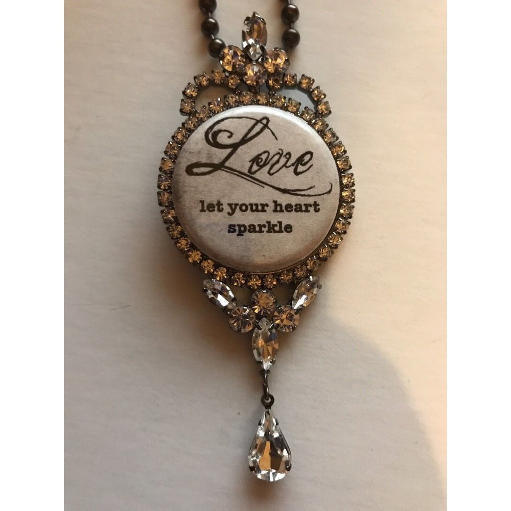 Love Let Your Heart Sparkle Adjustable Boutique‎ Bling NECKLACE Costume Jewelry